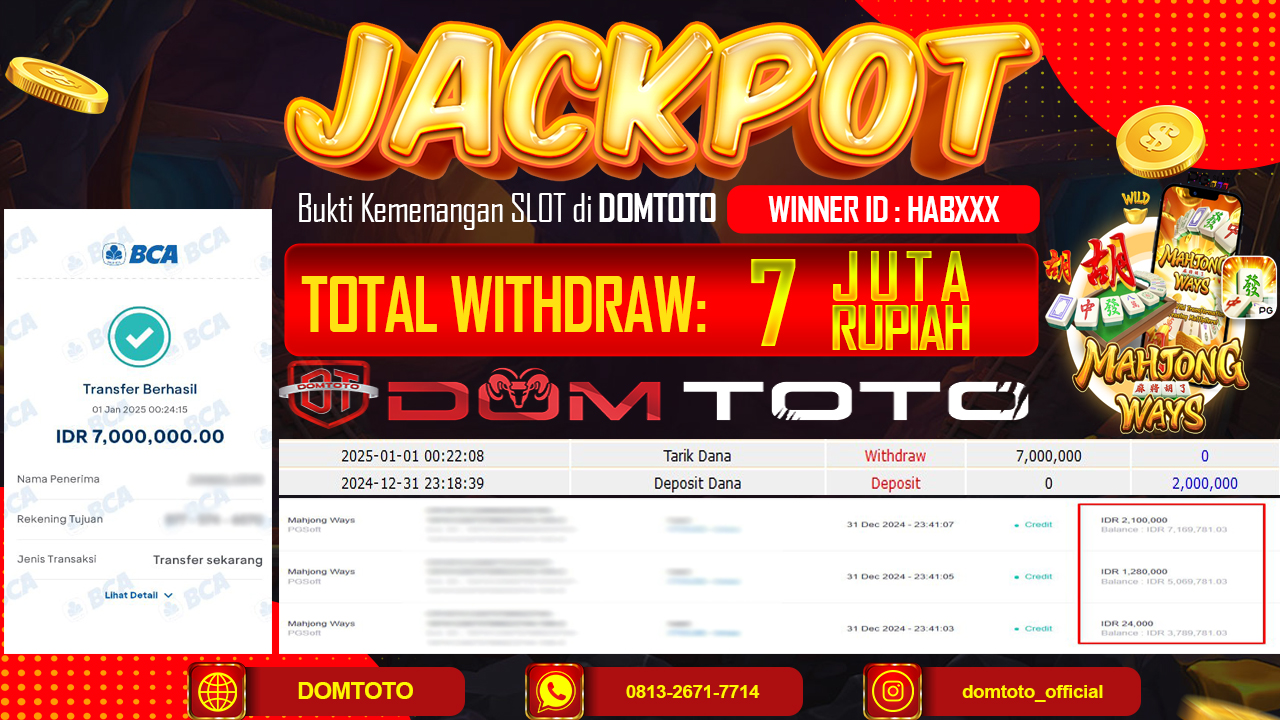 JACKPOT SLOT MAHJONG WAYS 31 DESEMBER 2024